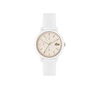 Lacoste Reloj Analógico de Cuarzo Multifunción para Mujer Colección LACOSTE.12.12 Multi con Correa de Silicona Blanca - 2001326