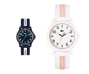 Lacoste Reloj Analógico de Cuarzo Unisex con Correa en Silicona Azul - 2020142 & Reloj Analógico de Cuarzo Unisex con Correa en Silicona Blanco - 2020143