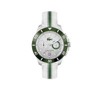 Lacoste Reloj con Doble Husos Horarios para Hombre Colección TORONGA con Correa de Tela Gris y Verde - 2011340