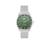 Lacoste Reloj con Movimiento de Cuarzo de Tres Manecillas para Hombre Colección Lisbon con Correa de Malla de Acero Inoxidable Plateada - 2011374