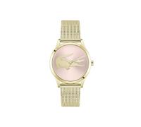 Lacoste Reloj con Movimiento de Cuarzo de Tres Manecillas para Mujer Colección CROCODELLE con Correa de Malla de Acero Inoxidable de Color Dorado - 2001418