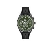 Lacoste Reloj Cronógrafo de Cuarzo para Hombre Colección Boston con Correa de Cuero Negra, 2011345, Verde (Dark Green)