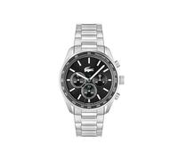 Lacoste - Reloj de Tres manecillas para Hombre con Pulsera de Acero Plateado y Blanco