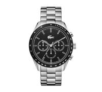 Lacoste - Reloj de Tres manecillas para Hombre con Pulsera de Acero Plateado y Blanco