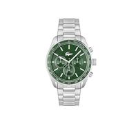 Lacoste - Reloj de Tres manecillas para Hombre con Pulsera de Acero Plateado y Blanco