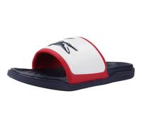 Lacoste Sandalia Serve Slide Dual de 1241 cm para hombre, WHT/NVY/ROJO, 43 EU