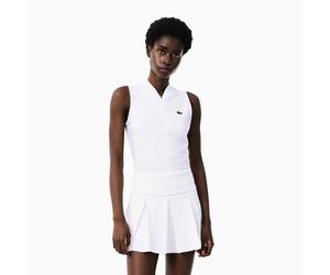 Lacoste Sleeveless Ultra-Dry Cutout Panel Tennis Polo White Camiseta de tirantes para mujer M
