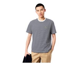 Lacoste Striped Heavy Cotton T-shirt White/Navy Blue Camiseta de hombre M