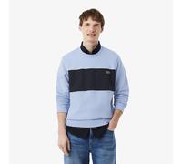 LACOSTE Sudadera clásica de tejido polar con bloques de color. Color azul cielo