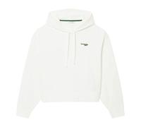Lacoste Sudadera con Capucha para Mujer, Blanca, Algodón, Corte Holgado, Manga Larga, Estilo Deportivo Casual (FR/ES, Números, 34, Regular, Regular)