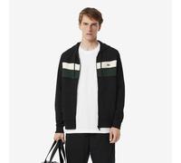 LACOSTE Sudadera con cremallera y bloques de color. Color Negro