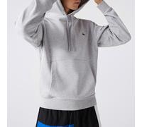 LACOSTE Sudadera de algodón con capucha. Color Gris Jaspeado