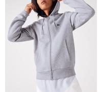 Lacoste Sudadera de algodón con capucha y cremallera. Talla S. Color Gris