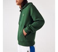 Lacoste Sudadera de algodón con capucha y cremallera. Talla S. Color Verde