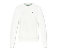 Lacoste- Sudadera de cuello redondo de piqué Relaxed Fit- Sweatshirts & Hoodies- Mujer- Blanco- XS- Sudadera de cuello redondo de piqué Relaxed Fit