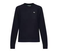 Lacoste- Sudadera de Felpa con Cuello Redondo y Corte Relajado- Sweatshirts & Hoodies- Mujer- Azul- M- Sudadera de Felpa con Cuello Redondo y Corte Relajado