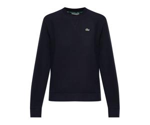 Lacoste- Sudadera de Felpa con Cuello Redondo y Corte Relajado- Sweatshirts & Hoodies- Mujer- Azul- XS- Sudadera de Felpa con Cuello Redondo y Corte Relajado