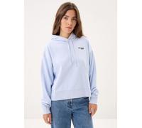 Lacoste Sudadera con Capucha para Mujer, Azul Claro, Algodón y Poliéster, Corte Holgado Oversize, Manga Larga, Logo Bordado (FR/ES, Números, 34, Regular, Regular)