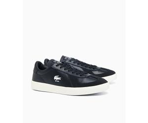 Lacoste Tenis Baseshot Pro de piel para hombre, BLK/OFF WHT, 42 EU