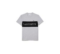 Lacoste Th1712 Camiseta Deportiva de Manga Larga, Plata China/Negro, L para Hombre