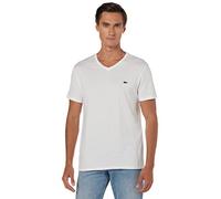 Lacoste T-shirt col V en jersey de coton M Blanco