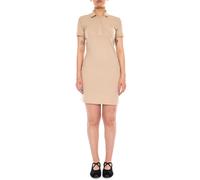 Lacoste- Vestido Polo Slim Fit de Piqué Elástico- Dresses- Mujer- Beige- M- Vestido Polo Slim Fit de Piqué Elástico