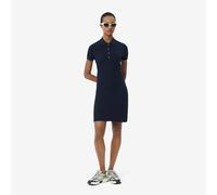 LACOSTE Vestido recto, corto, de manga corta. Color Azul Marino