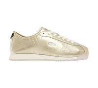 Lacoste Zapatillas Club-Low Metallic Leather, Color Dorado y Blanco Roto, Estilo Retro Deportivo, Ligeras (Sistema Tallas Calzado EU, Adulto, Números, Mediano, 40)