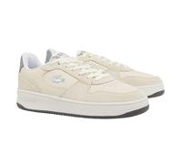 Lacoste Zapatillas de piel para mujer, Blanco/Gris, 40.5 EU