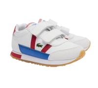 Lacoste Zapatillas para niños y niños, blanco y rojo, 5.5 UK Child