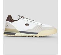 Lacoste Lacoste Tenis Court para Hombre Slam Break Ligeros de Tela, Café/Blanco Zapatillas para Hombre