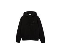 Lacoste de los hombres Sudadera con cremallera y logo bordado, Negro