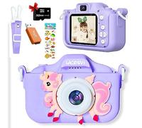 Lacosvi cámara Fotos Infantil Pantalla 2,0" 1080P HD Selfie Video cámara para niños y niñas con Tarjeta SD de 32 GB Regalos de cumpleaños Originales para niños de 3-12 Años En Español (Morado)