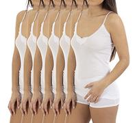 Lacotex Camiseta Interior Punto Inglés Liso de Mujer | Camiseta De Tirante Fino y Bordado en el Pico | Confort y Suavidad | Pack Ahorro 3 Unidades | Talla XL LCT143