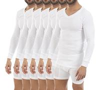 Lacotex Camiseta Interior Termal de Hombre | Camiseta Manga Larga y Cuello Pico Térmica | Confort y Protección Térmica Interior | Pack Ahorro 6 Unidades | Talla L L101V
