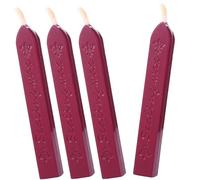 Lacre Rojo,Sello de Cera,Lacre para Sellos,Sellando Palos de Cera con Mecha,Barras de Cera para Lacrar,para Invitaciones de Boda,Sobres de Tarjetas,Envoltura de Regalos (4Piezas,Rojo Vino)