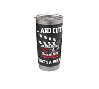 Lacrosse Dad Seniors Class of 2027 Graduación Film Clapper Vaso térmico de acero inoxidable de doble pared
