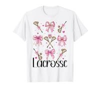 Lacrosse Girl Lacrosse Mom LAX Girl Mom Pink Coquette Low Camiseta