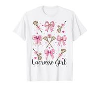 Lacrosse Girl LAX Girl Pink Coquette Low Camiseta