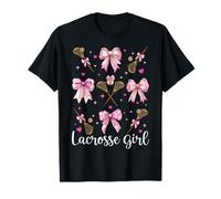 Lacrosse Girl LAX Girl Pink Coquette Low Camiseta