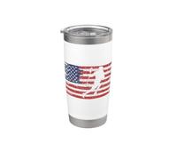 Lacrosse Player Gift Patriotic American Flag Lacrosse Vaso térmico de acero inoxidable de doble pared