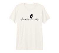 Lacrosse Player Heartbeat Hombres Entrenadores Niños Jóvenes Niños Camiseta Premium