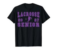 Lacrosse Senior Night Lacrosse Senior 2027 Graduación 49 Camiseta gráfica económica, Hombre, Negro, M