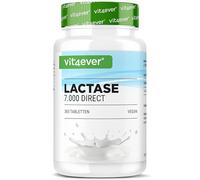 Lactasa 7.000-365 comprimidos de efecto inmediato - Altamente dosificado con 7.000 unidades de FCC - Para la intolerancia a la lactosa + intolerancia a la leche - Sin aditivos indeseables - Vegano