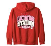 Lactation Station, Lactating Mothers Breastfeeding New Mom Sudadera con Capucha