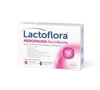Lactoflora Menopausia Día y Noche, Control de sofocos y sueño, Fórmula con Cimicífuga, Probióticos y Melatonina para menopausia y perimenopausia, 60 cápsulas