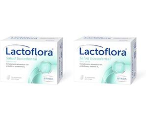 Lactoflora - Salud Bucodental - Protege la dentina y las encías y ayuda a elimiar el mal aliento - Sabor Menta -30 comprimidos para chupar (Paquete de 2)