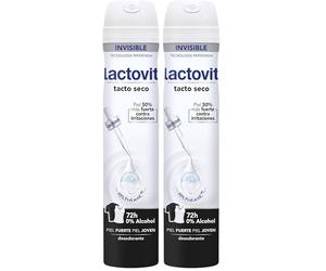 Lactovit - Desodorante Extra Eficaz Invisible Anti- Manchas, 0% Alcohol, Anti-irritaciones Y 72h De Eficacia, Desodorante Spray Invisible con Protein Calcium- 200 Mililitros (Paquete de 2)