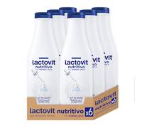 Lactovit - Gel de Ducha Nutritivo e Hidratante, Piel Fuerte y Joven, Textura Cremosa y Ligera, Formulado con Protein Calcium, Uso Diario, Para Pieles Normales y Secas - Pack de 6 x 550 ml