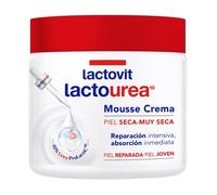Lactovit - Mousse Crème Lactourea Hidratante 24h para Cuerpo y Cara, Piel Muy Seca y Extra Seca, Absorción Inmediata - 400 ml